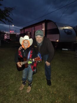 The Moose's Joby Phillips with one of the next generation of country music fans.