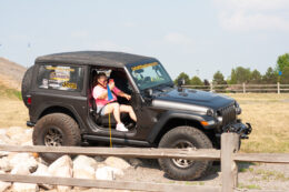 Jodi K on the obstacle course at Jeep Night!